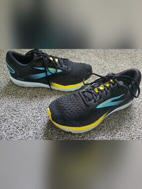 Brooks Men's Black with Blue and Yellow Athletic Shoes